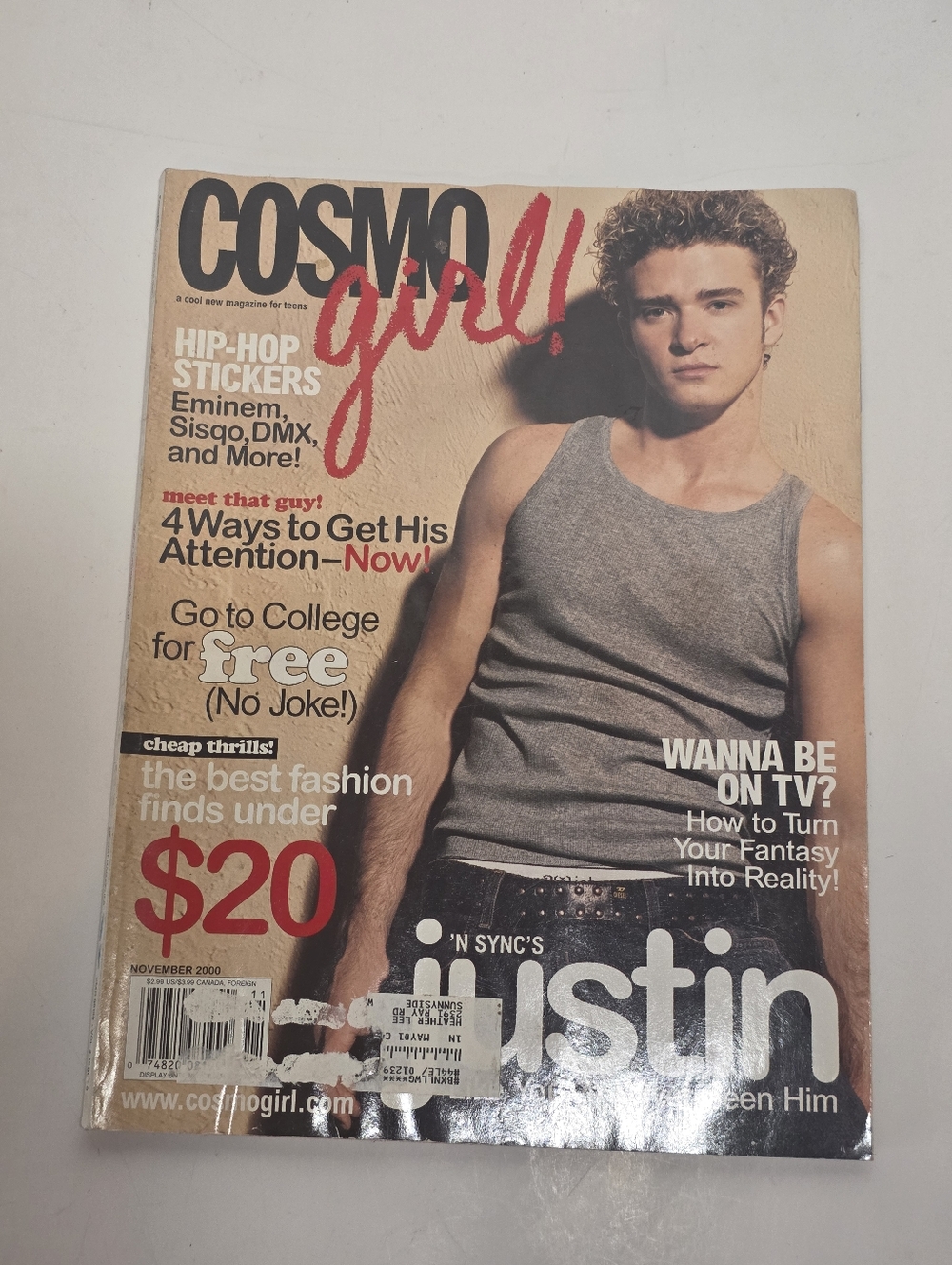Vintage CosmoGirl Magazine November 2000 Justin Timberlake N Sync Faith Hill Y2K